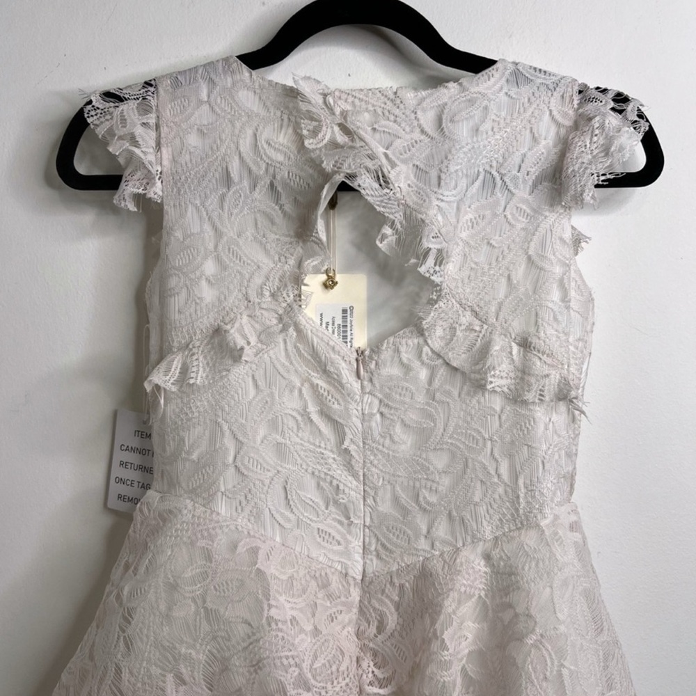 Joyfolie Azalea Lace Tiered Full Length Dress in Cream NWT - Picture 10 of 16